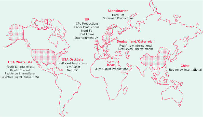 Starkes Netzwerk – 13 Produktionsunternehmen (Weltkarte)
