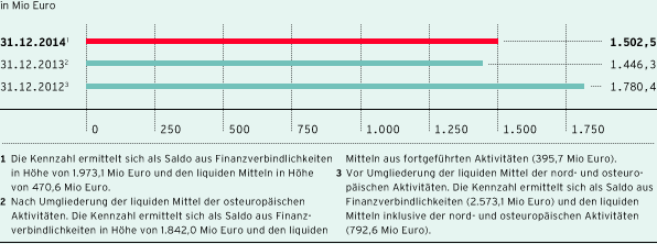 Netto-Finanzverschuldung des Konzerns (Balkendiagramm)