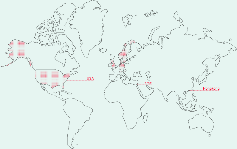 Standorte der ProSiebenSat.1 Group – weltweit (Weltkarte)